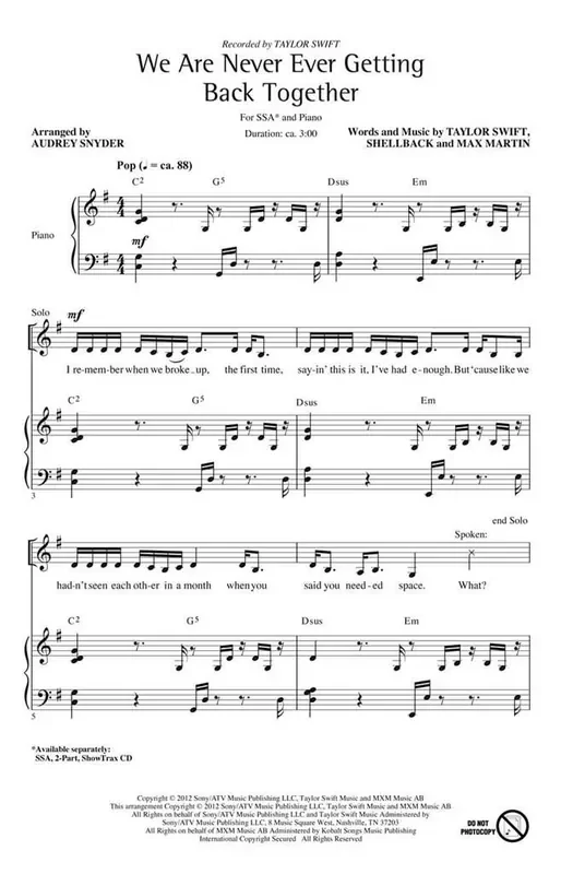 We Are Never Ever Getting Back Together