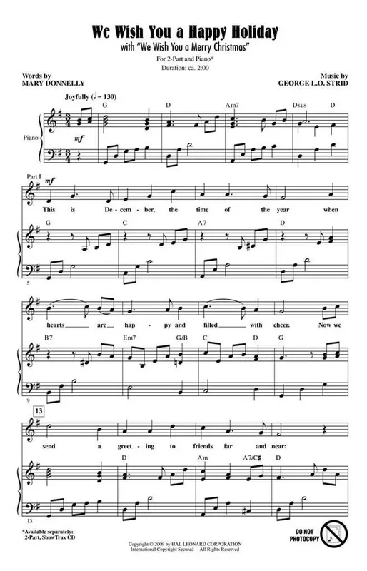 We Wish You a Happy Holiday