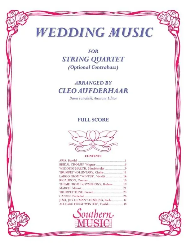 Wedding Music (Arr. Cleo Aufderhaar) Streichquintett