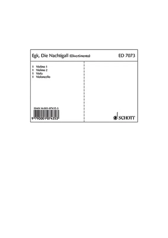 Werner Egk Die Nachtigall Streichquartett