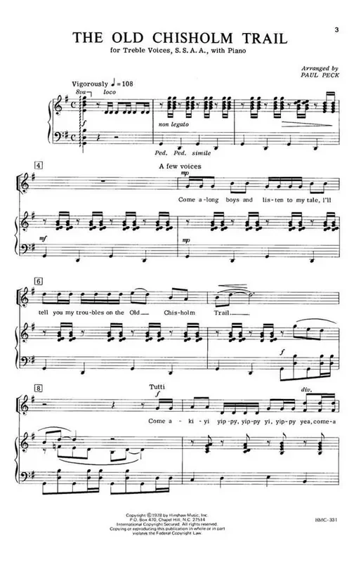 Western Songs (Arr. Paul Peck) Frauenchor mit Klavier/Orgel