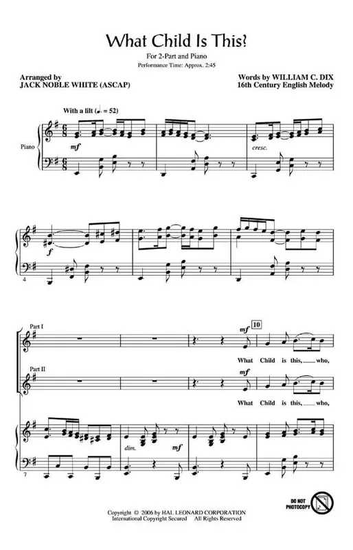 What Child is this? (Arr. Jack White) Frauenchor mit Begleitung