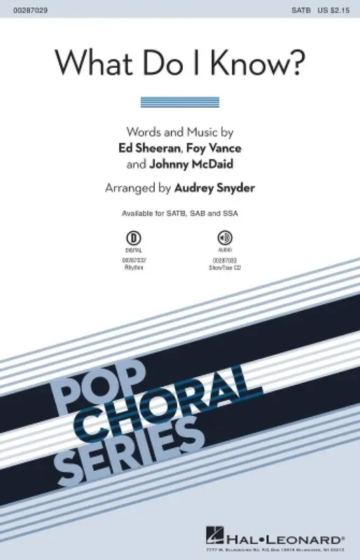 What Do I Know? (Arr. Audrey Snyder) Gemischter Chor mit Begleitung