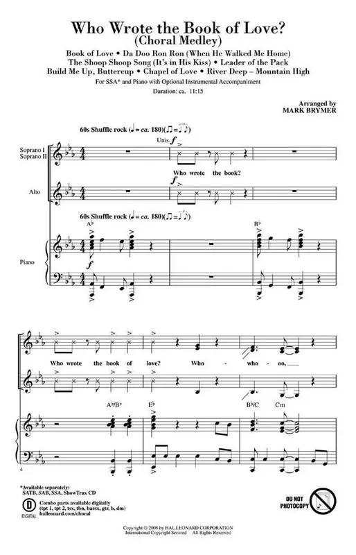 Who Wrote the Book of Love? (Arr. Mark Brymer) Frauenchor mit Begleitung