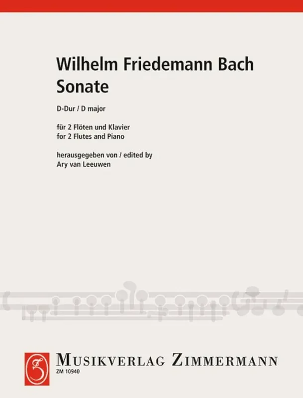 Wilhelm Friedemann Bach Sonate D-Dur (Arr. Ary van Leeuwen) Flöte Duett