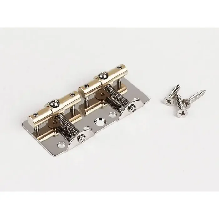 Wilkinson bridge-tailpiece ‘51 Puncher bass bridge, pitch 19,6mm, brass saddles, nickel with screws