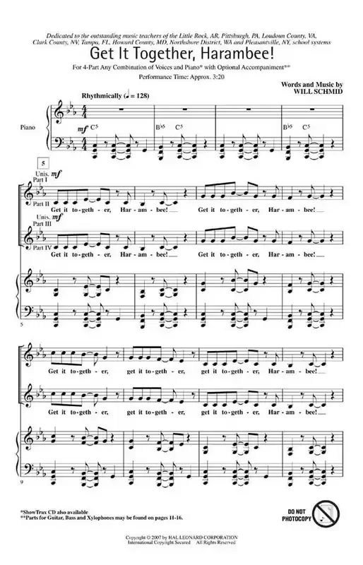 Will Schmid Get It Together, Harambee! Gemischter Chor mit Begleitung