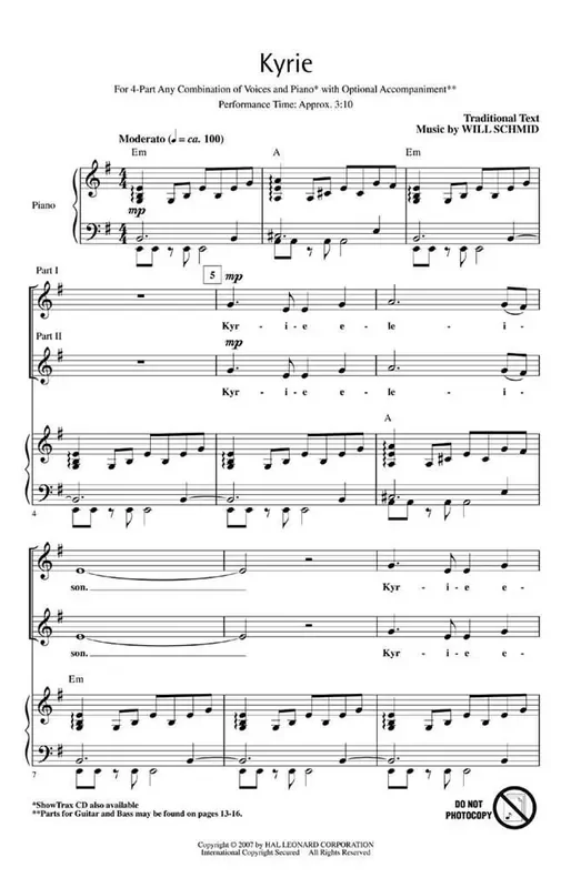 Will Schmid Kyrie Gemischter Chor mit Begleitung