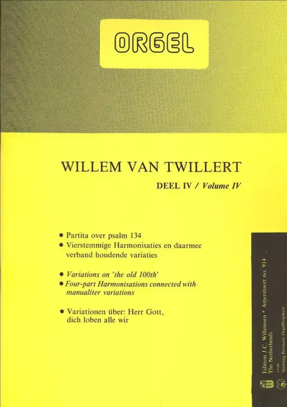 Willem van Twillert Orgelwerken 4 Variaties over psalm 134 Orgel