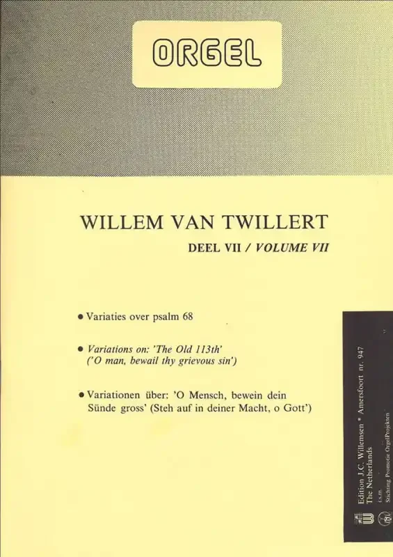 Willem van Twillert Orgelwerken 7 Variaties over Psalm 68 Orgel