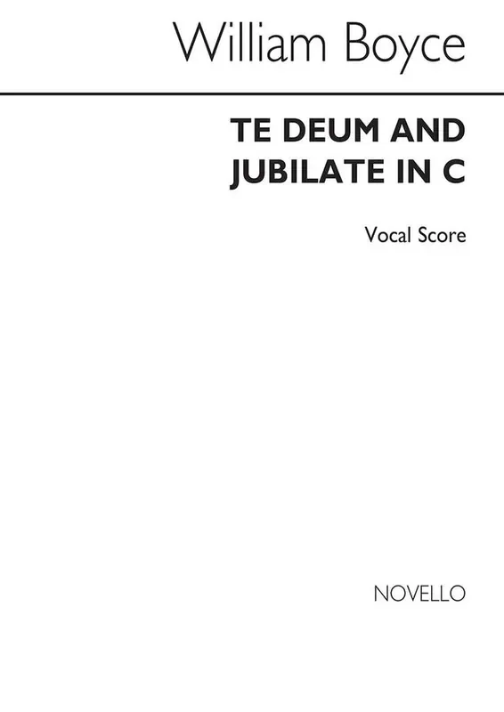 William Boyce Te Deum And Jubilate In C Gesang Solo