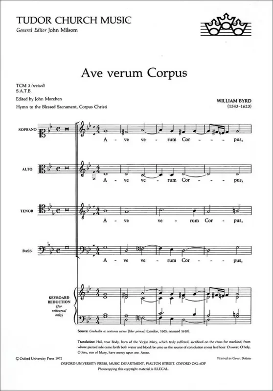 William Byrd Ave Verum Corpus Gemischter Chor mit Begleitung