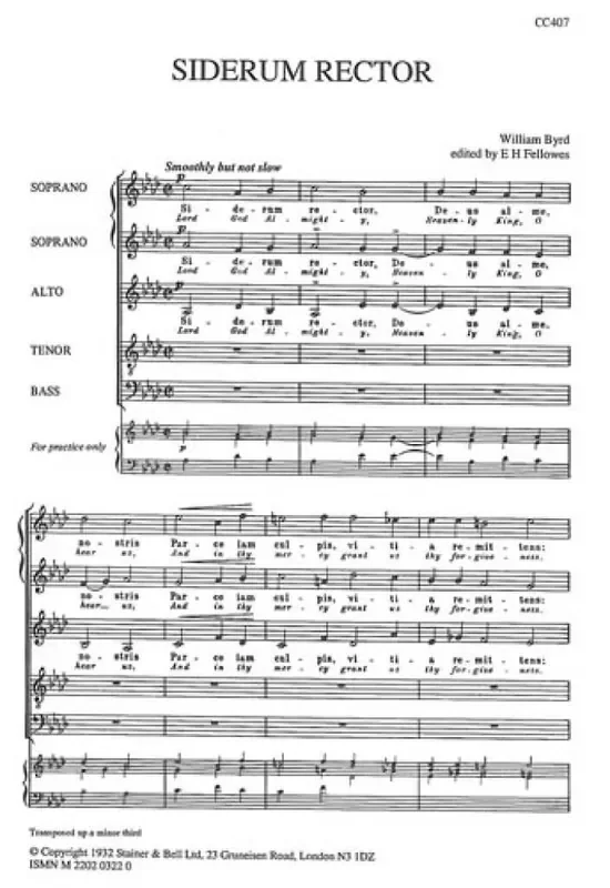 William Byrd Siderum Rector Gemischter Chor mit Begleitung