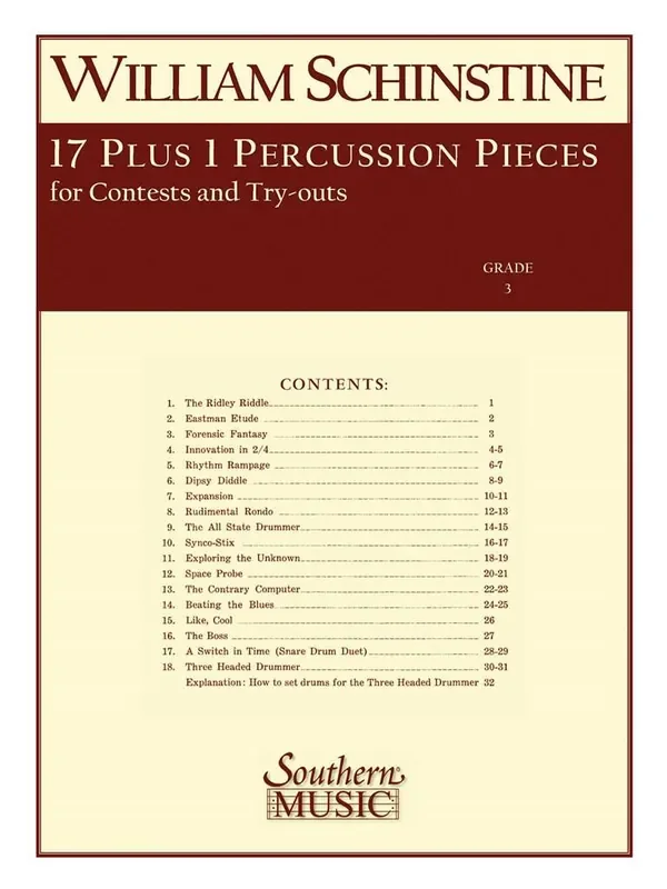 William J. Schinstine 17 + 1 Percussion Pieces Snare Drum