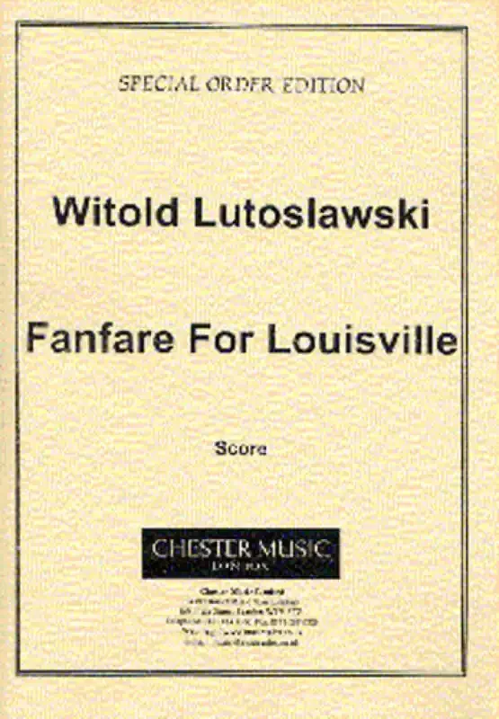 Witold Lutoslawski Fanfare For Louisville Blechbläser Ensemble