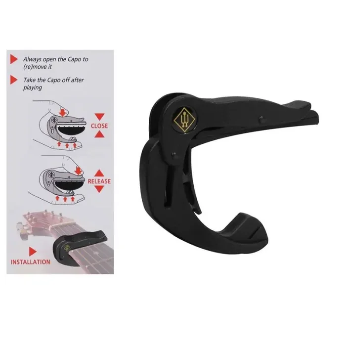 Wittner capo voor akoestische gitaar, gewelfd, zwart