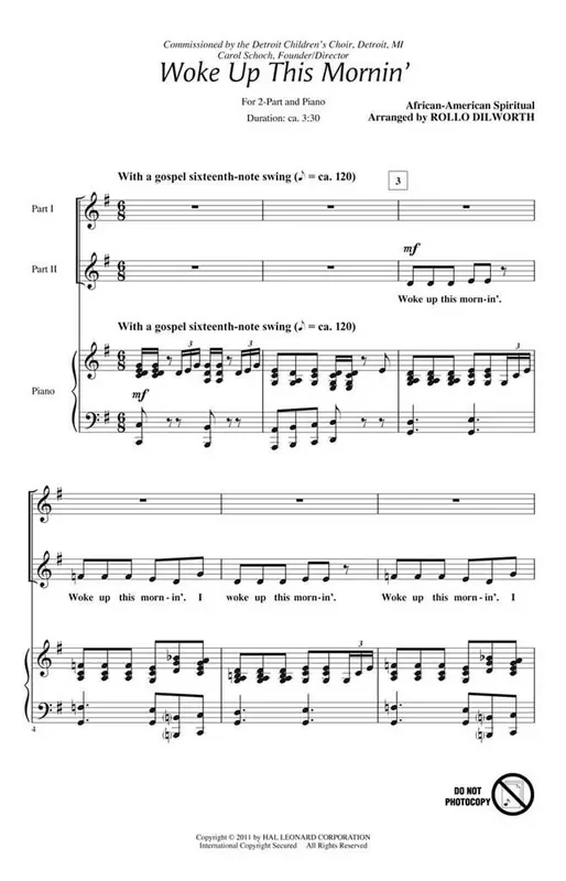 Woke Up This Mornin‘ (Arr. Rollo Dilworth) Frauenchor mit Begleitung