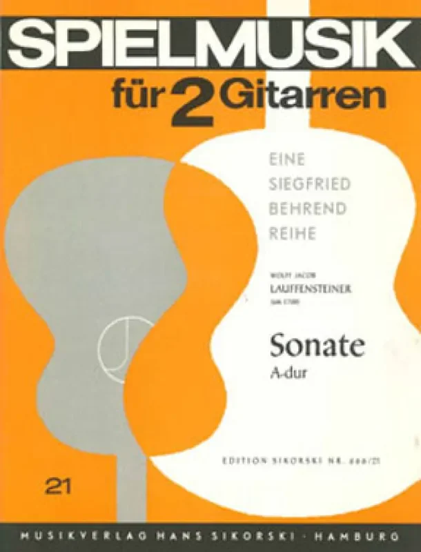 Wolff Jakob Lauffensteiner Sonate (Arr. Siegfried Behrend) Gitarre Duett