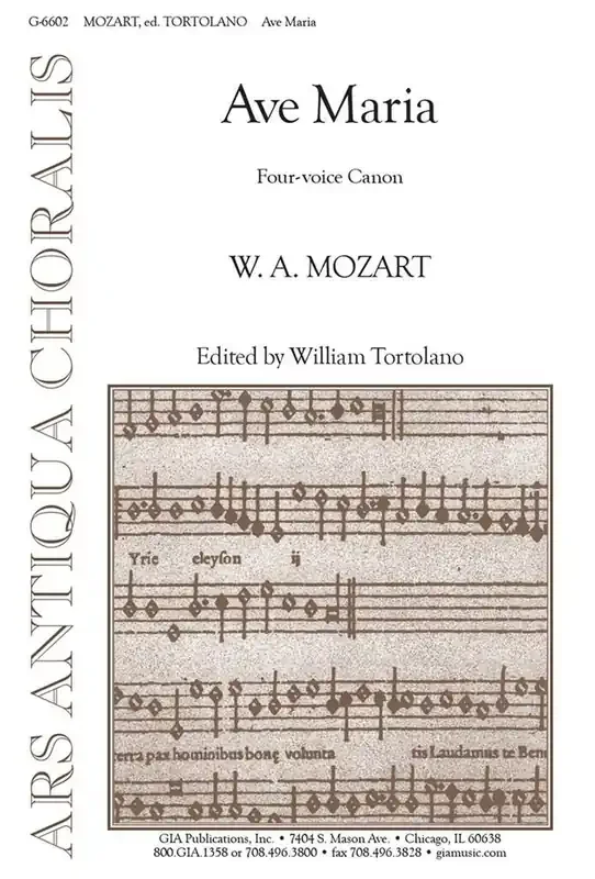 Wolfgang Amadeus Mozart Ave Maria Gemischter Chor mit Begleitung