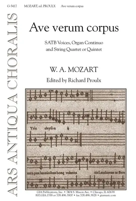 Wolfgang Amadeus Mozart Ave Verum Corpus Gemischter Chor mit Begleitung