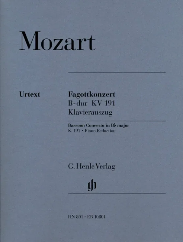 Wolfgang Amadeus Mozart Bassoon Concerto B Flat KV191 Fagott mit Begleitung