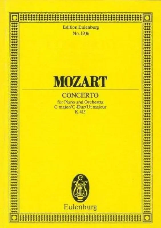 Wolfgang Amadeus Mozart Concerto Per Pf K 415 Do (Redlich) Orchester mit Solo