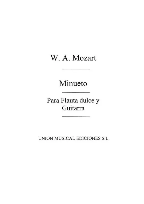Wolfgang Amadeus Mozart Minueto De La Serenata KV 525 Flöte mit Begleitung