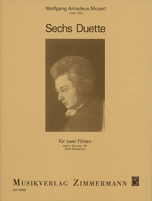 Wolfgang Amadeus Mozart Sechs Duette Fur Zwei Floten KV.157 Flöte Duett