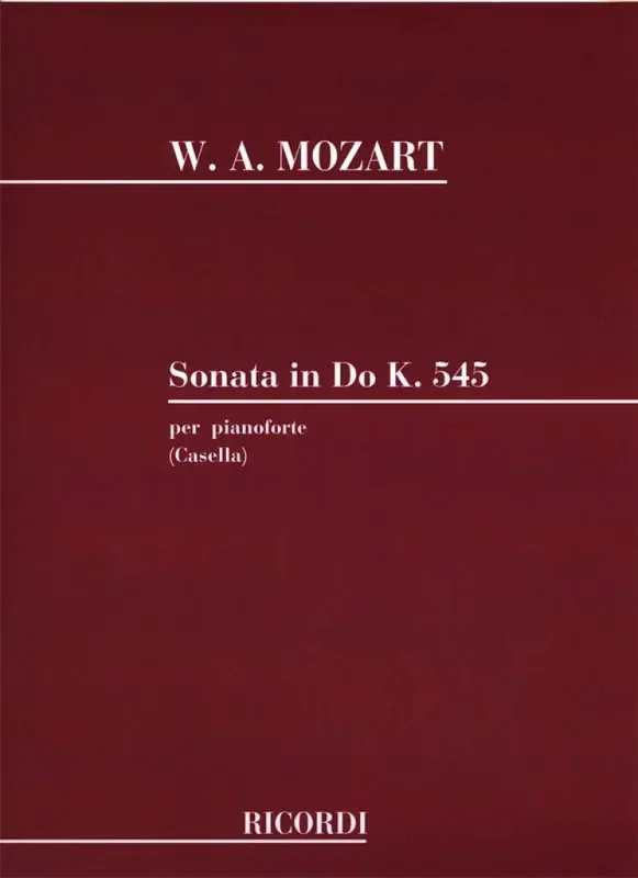 Wolfgang Amadeus Mozart Sonata Kv 545 In Do Klavier Solo