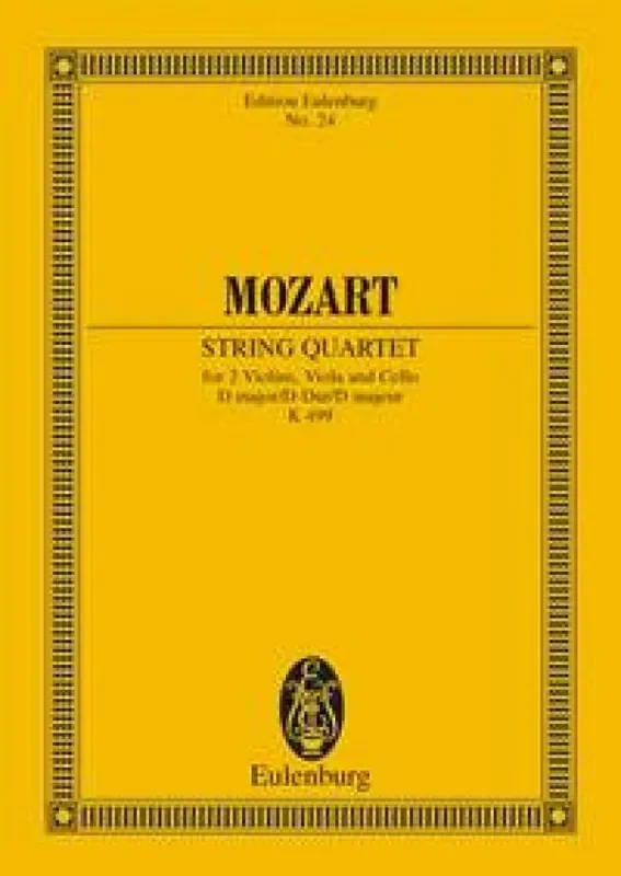 Wolfgang Amadeus Mozart String Quartet In D Major K 499 Streichquartett