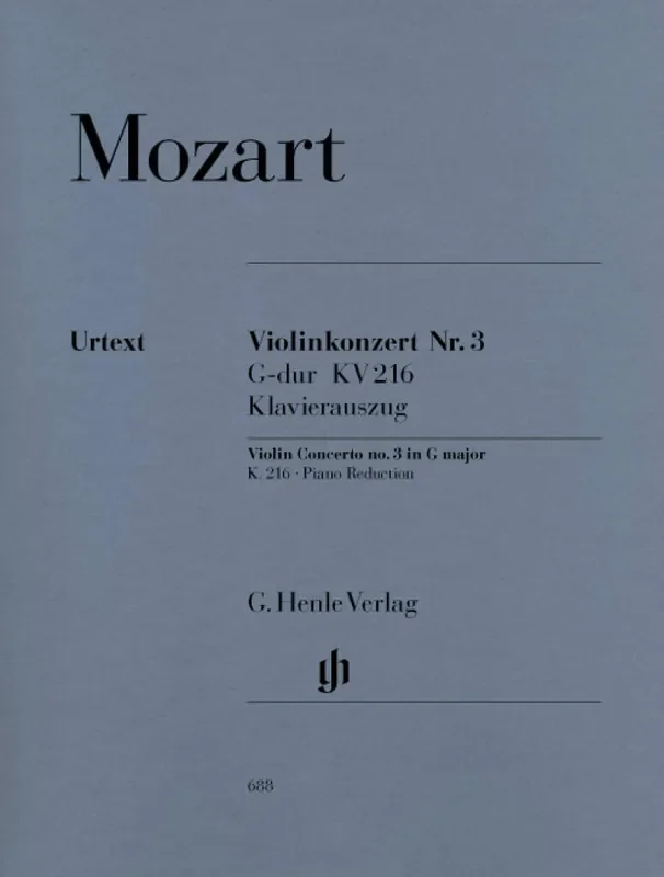 Wolfgang Amadeus Mozart Violin Concerto No.3 In G K.216 Violine mit Begleitung