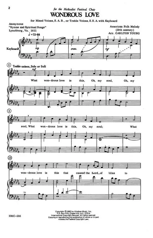 Wondrous Love (Arr. Inc Widerhall Music) Gemischter Chor mit Klavier/Orgel