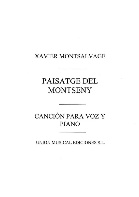 Xavier Montsalvatage Paisatge Del Montseny Gesang mit Klavier