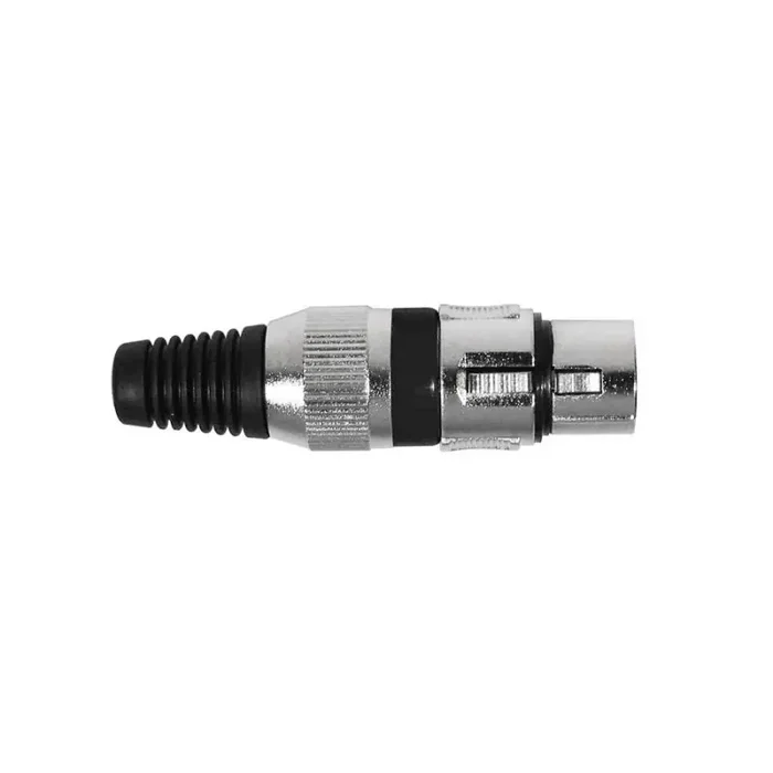 XLR plug, female, 3-polig, nikkel