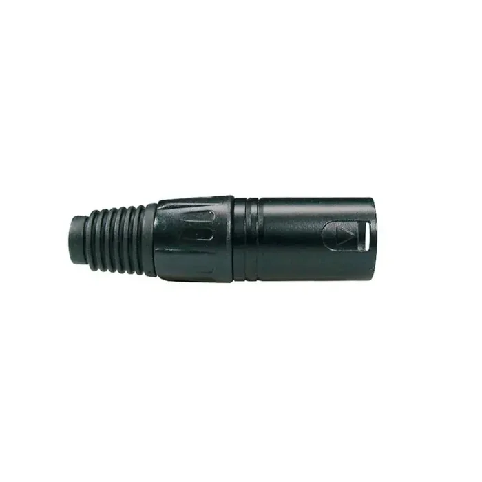 XLR plug, male, 5-polig, zwart, zwarte kabel huls