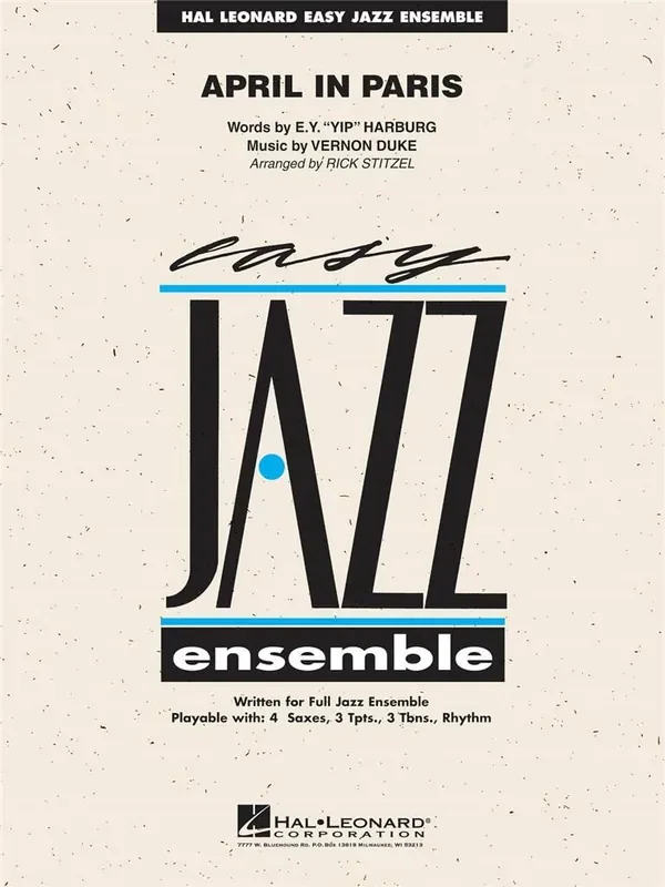 Yip Harburg April in paris (Arr. Rick Stitzel) Jazz Ensemble