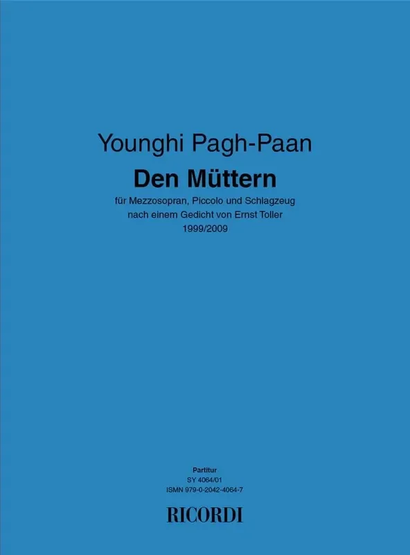Younghi Pagh-Paan Den Müttern Gesang mit sonstiger Begleitung